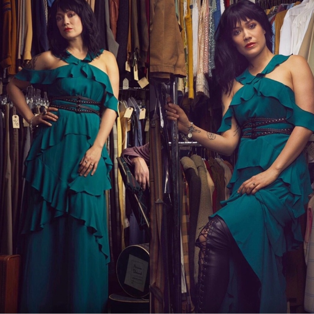 Green romantic BCBG by MAXAZARIA dress